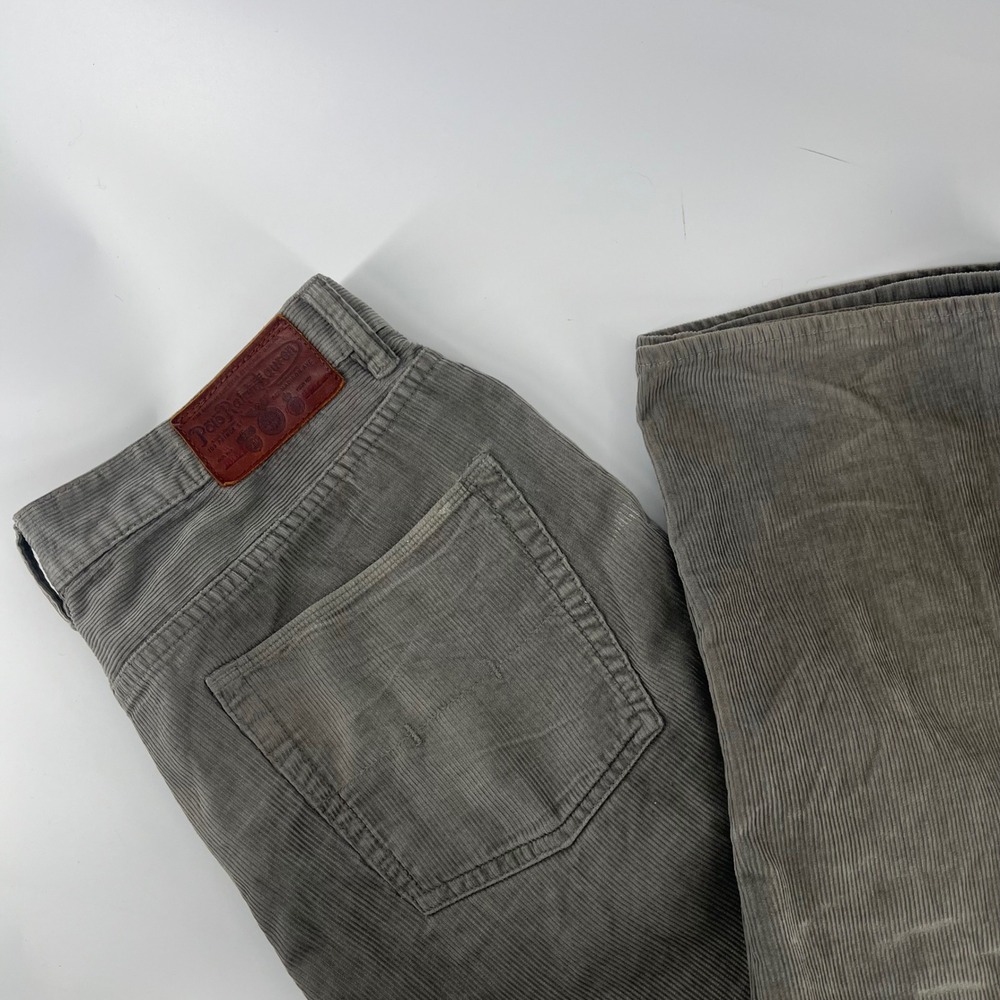 Polo Ralph‎ Lauren Gray Corduroy Pants Mens 32x25 Straight 5 Pocket Distressed